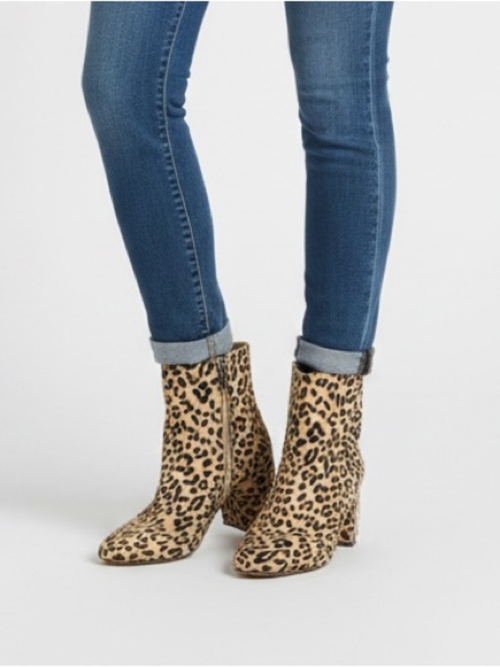 Bar III Leopard Print Ankle Boots in Tan and Black